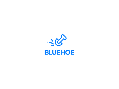 BLUEHOE logo blue brand branding cute design hoe illustration logo typography