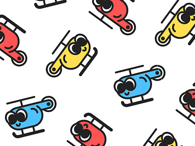 HELI branding clean color helicopter illustration kids minimal pattern vibrant