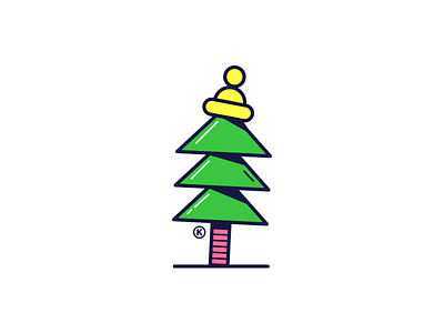 Treee84 christmas color cute fashion flat happy hat illustration nature streetwear tree