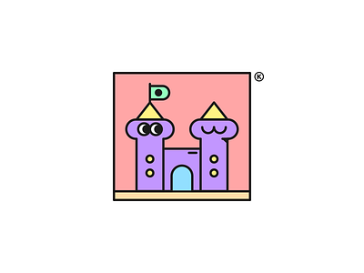 Kakastle84 castle character clean color cute eyes flat happy illustration kids minimal streetwear