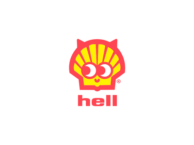 HELL attack color cool cute happy hell illustration kikillo logo new shell
