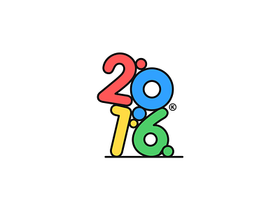 HAPPY NEW 2016! 2016 clean color cute gravity happy happynewyear illustration minimal numbers