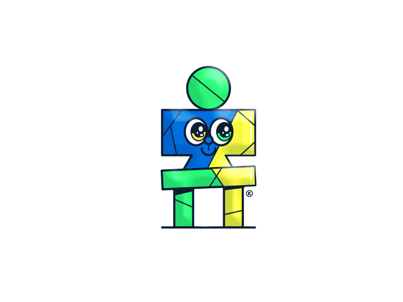 BENZZO abstract animated character clean cute geometric gif illustration kids motion