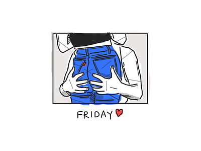 FRIDAY VIBES :) ass bum butt clean color fashion illustration jeans minimal sensual sex sexy