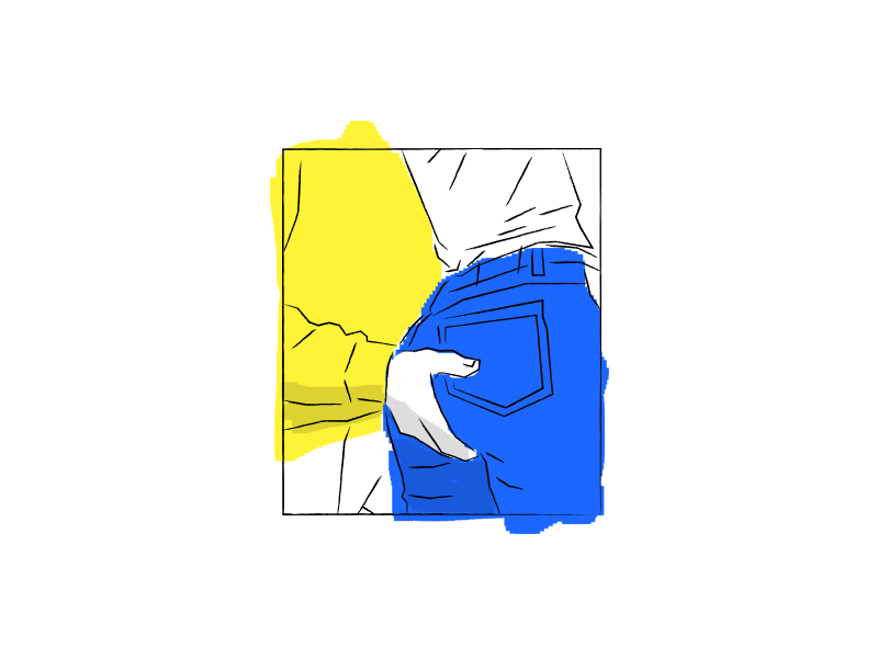 YES ass butt clean color illustration jeans minimal sensual sex sexy white
