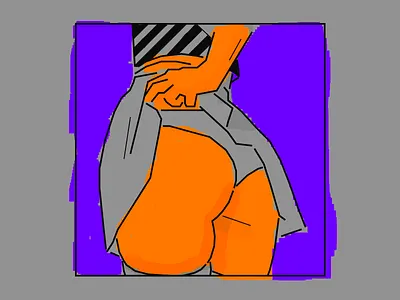 FLUORESCENT BUM ass bum butt clean color fashion fluorescent illustration minimal sensual sexy