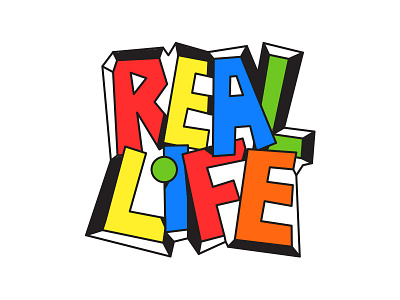 REAL LIFE clean color cute graffiti illustration kids lettering letters life typeface typography