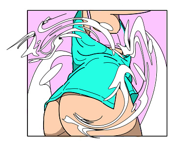 booty magic :) ass butt clean color fashion fluorescent illustration japan sensual sexy