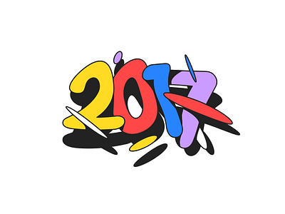 2017! 2017 clean color illustration kikillo new year numbers typography