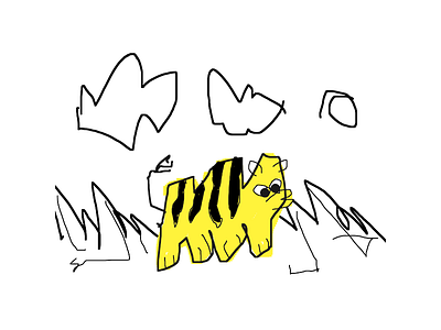 SO WILD art clean cute doodle illustration jungle minimal tiger wild