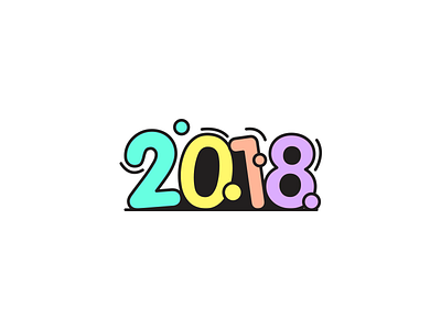 2018! 2018 clean color cute illustration kikillo new year