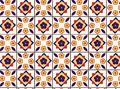 Illustrated Flower Tiles flowers graphic design illustr illustration repetitive shapes tiles