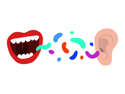 blah blah comunication conversation design draw ear illustration mouth noise vector