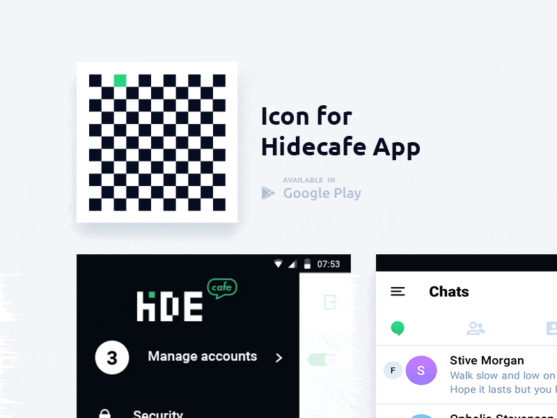 Icon for Hidecafe App gif iconapp maze messenger qr code