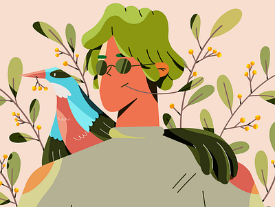 Eucalyptus 🌿 bird character drawing eucalyptus graphic design illustration ilustracion procreate