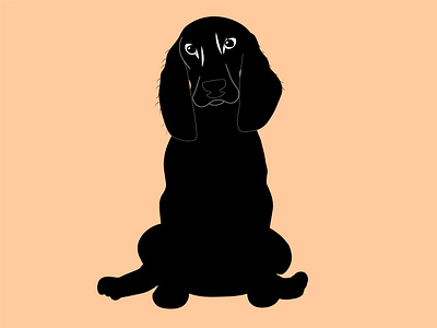 A spaniel dog on vector illustration animals black design dog illustration logo picture silhouette spaniel vector graphics