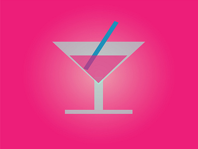 A pink cocktail in martini glass