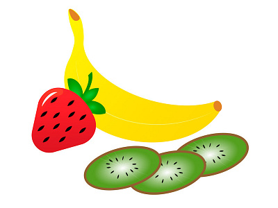 A fruit combination art banana designer food fruit graphic design illustration illustrator kiwi meal strawberry summer sweet vector