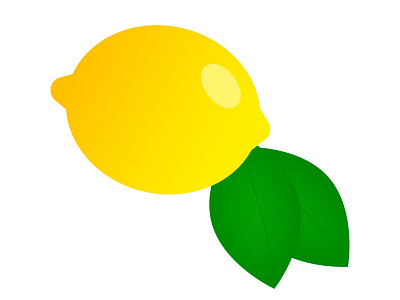 A lemon with leaves