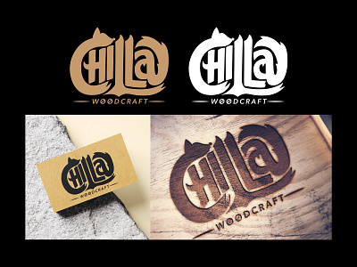 Chilla - Woodcraft branding design illustration lettering logo typography vector