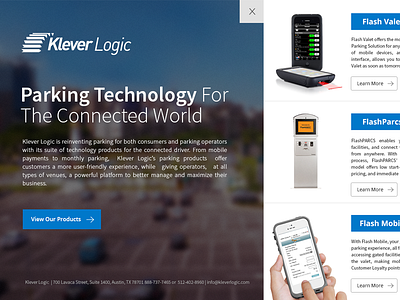 Klever Landing Pages? background image blue clean flat interaction landing page simple