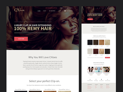 Chloes clean ecommerce fashion hair homepage