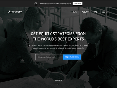 Alpha Shot clean finance france landing page research startup ui