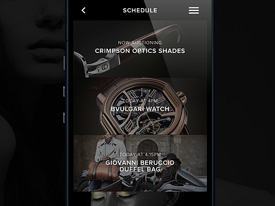 Auction App android app auction clean dark elegant fashion ios luxury mobile ui ux