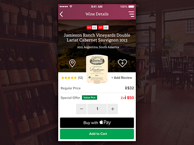 Wine Info Wip apple pay review cart ios like locate product wine