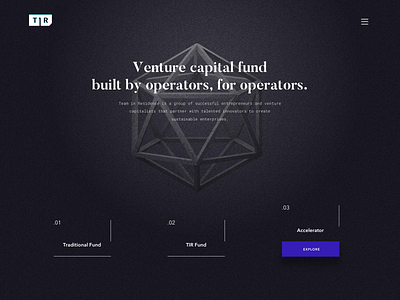 VC Fund Landing Page 3d accelerator fund investing landing page metatrons cube web design redesign simple three js vc venture capital website