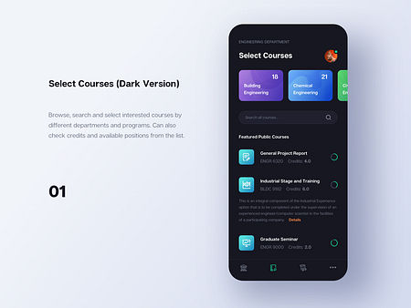 Courses Registration App. by Yi Li on Dribbble