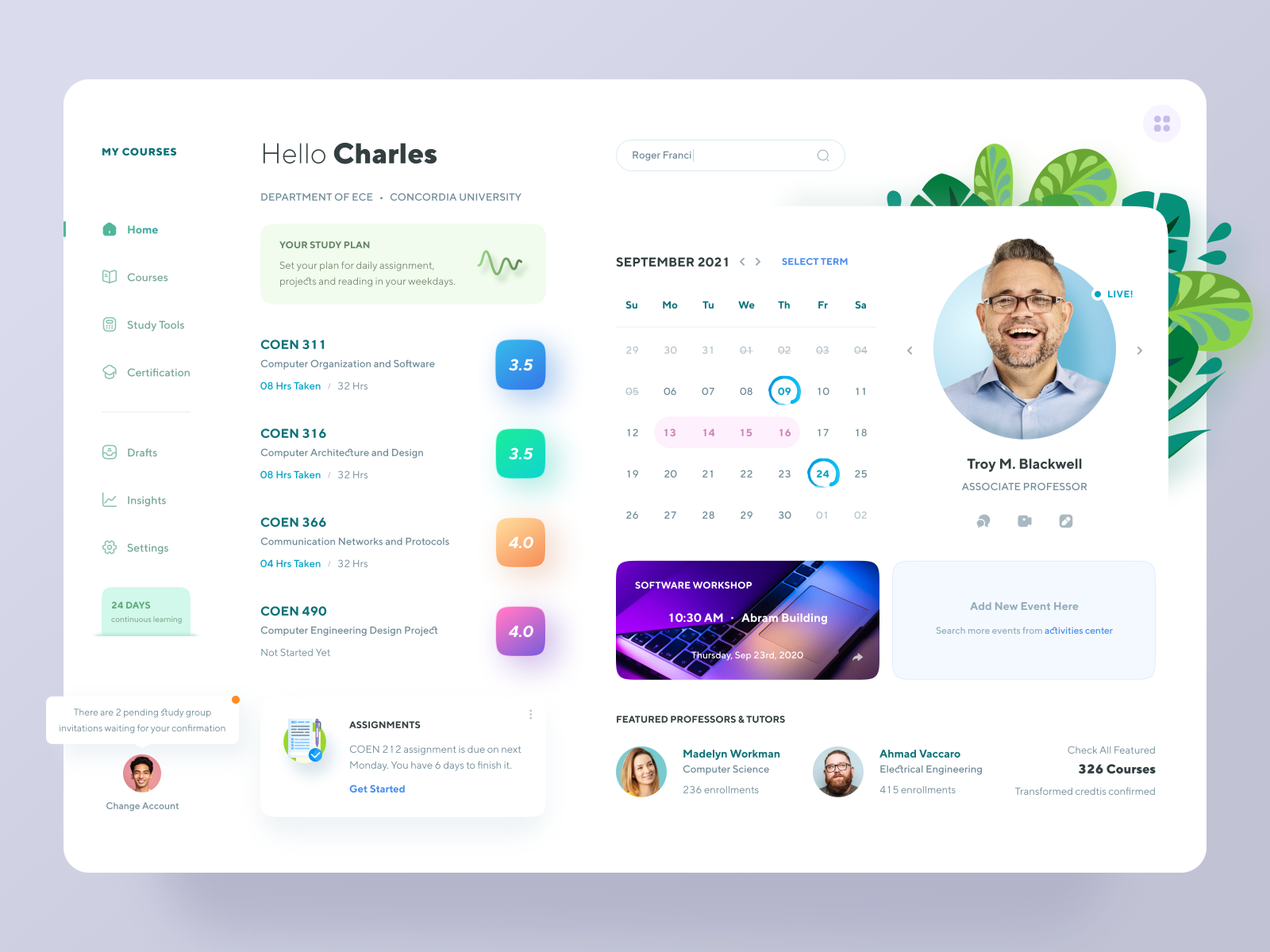 Course Enrollment Dashboard By Yi Li On Dribbble