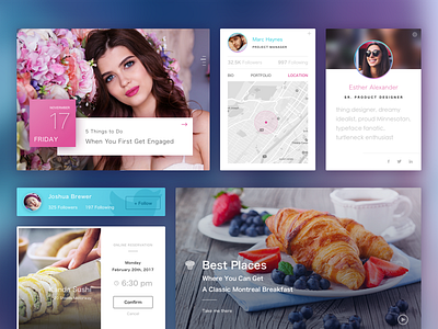 UI Kit blog chart contact gallery kit login map player restaurant social media ui