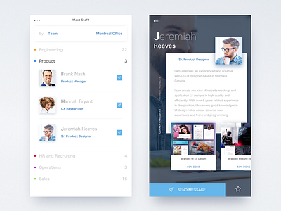 Staff Searching app contacts list mobile people portfolio project search ui