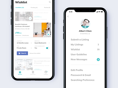 Condo Rental App. - Wishlist & Menu