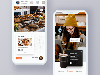 Fast food order & delivery app card check delivery food hiwow map order payment process restaurant time