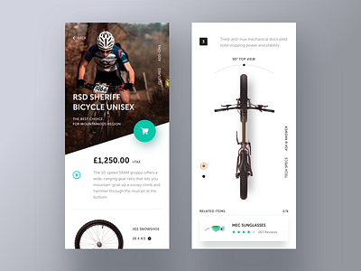 Bicycle store app. app design details mobile popup price shop store ui video