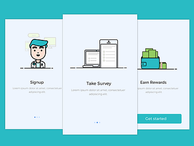 Survey App Onboarding Screens