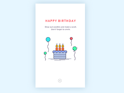 Birthday Card for App android app ballons birthday cake card illustration ios