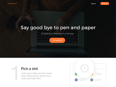 Scheduler Landing Page