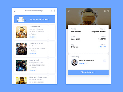 Movie Ticket Exchange App android app exchange ios movie ticket