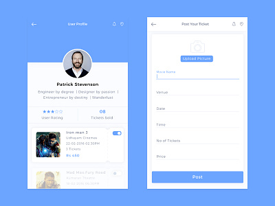Profile & Post Ticket Page
