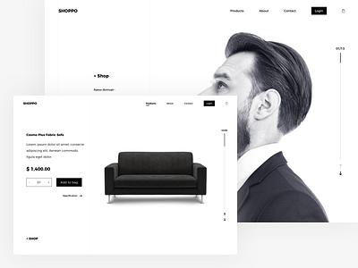 e-commerce Website blackandwhite clean e commerce furniture grey portrait shopping website