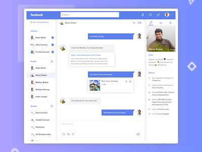 Messenger Visual Exploration chat design facebook interactive messenger product ui ux
