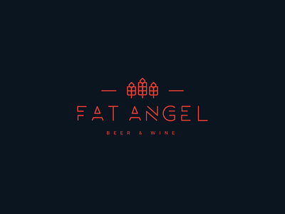 Fat Angel Logo bar branding design icon lineart logo minimal stroke typography