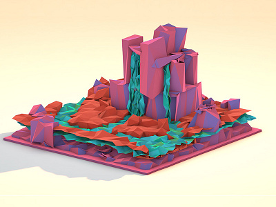 Trippy Mountain c4d cinema 4d isometrics low poly