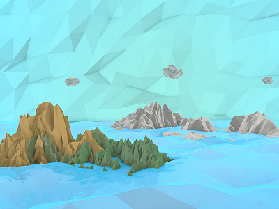 Neverland Peak c4d cinema 4d low poly