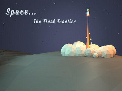 Space, The Final Frontier 3d c4d cinema 4d digital low poly model planet render rocketship space spaceship