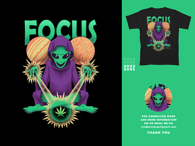 Alien Focus Illustration for T-Shirt Design album cover alien apparel design clothing clothing design design graphic design illustration merch design pop psychedelic space spell trippy trippy illustration witch