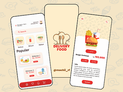 Delivery Food app branding design graphic design illustration ui